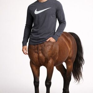 Nike Men's Dark Gray Long Sleeve Tee